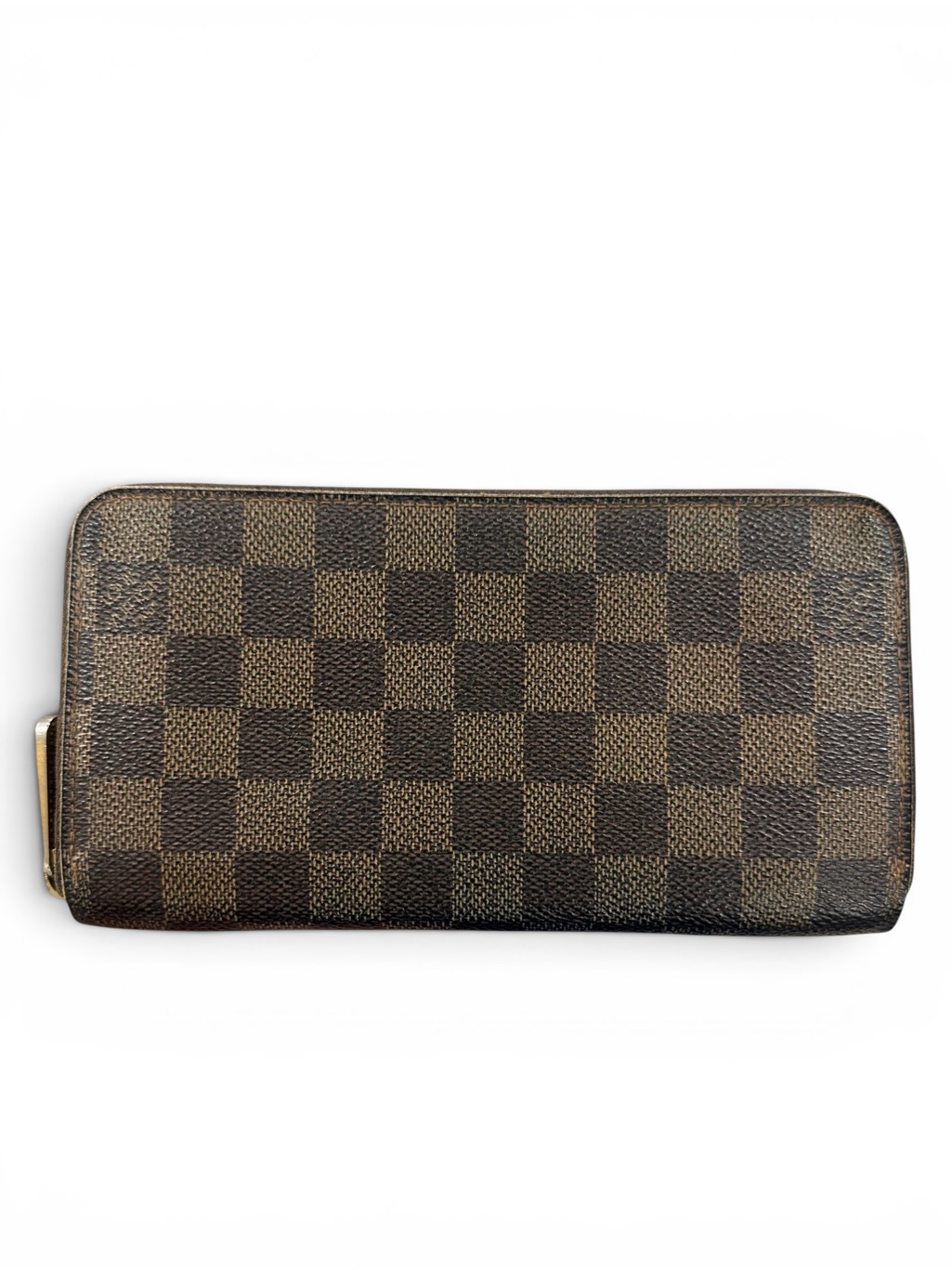 Louis Vuitton Damier Ebene Leather Large Zippy Zip Around Wallet